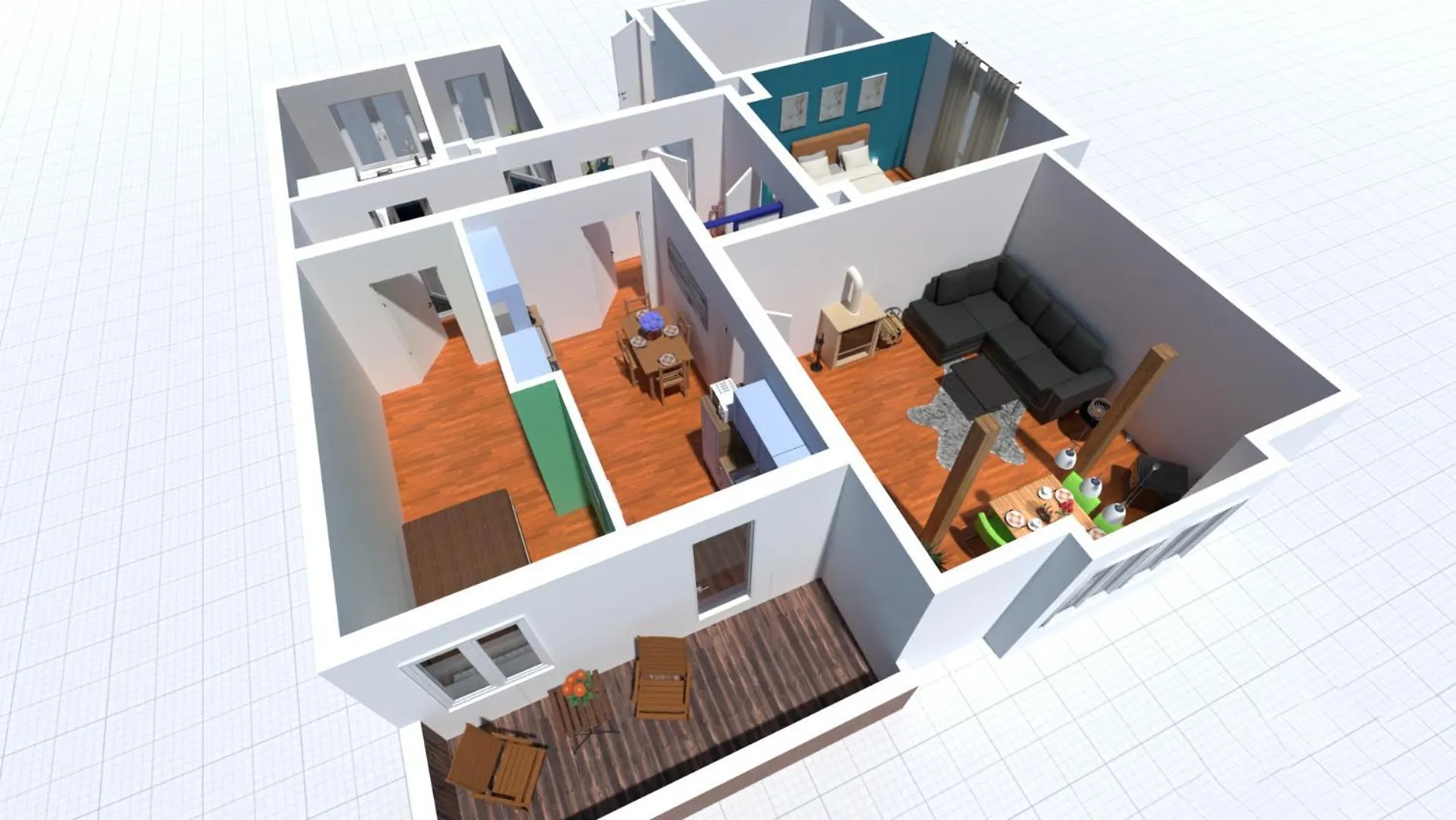 Doppelhaus- Villa Leipzig Schleussig , Moderner Altbau Apartment Dachetage Mit 2 Schlafzimmern Und Separatem Zusatzzimmer , Parkplatz - Balkon - Kamin - Eicheparkett - Arbeitsplatz